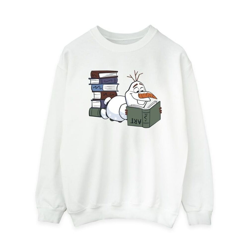 Frozen II Womens/Ladies Olaf Reading Sweatshirt / White